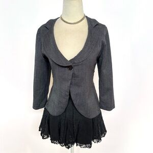 Vintage 90’s Y2k Charlotte Russe Grey Copped Blazer L Office Twee